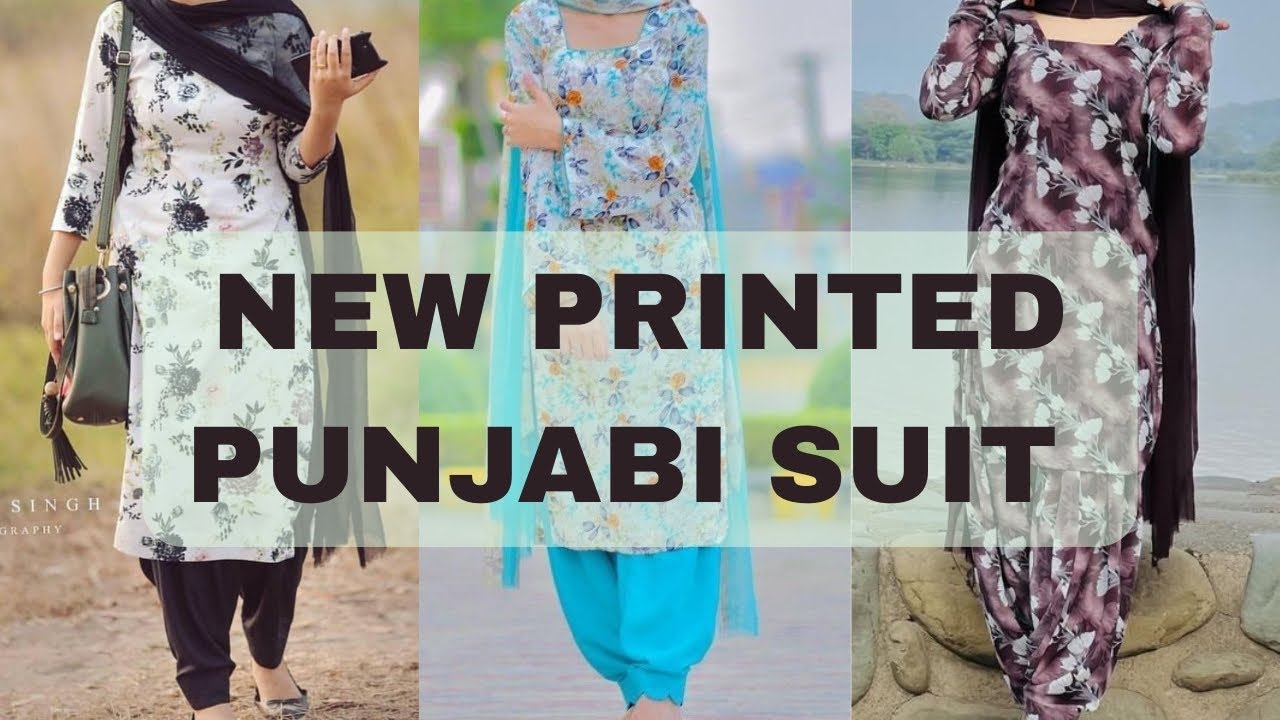 Printed punjabi salwar suit designs 2025 Allover printed punjabi suits | Floral Print Suit designs