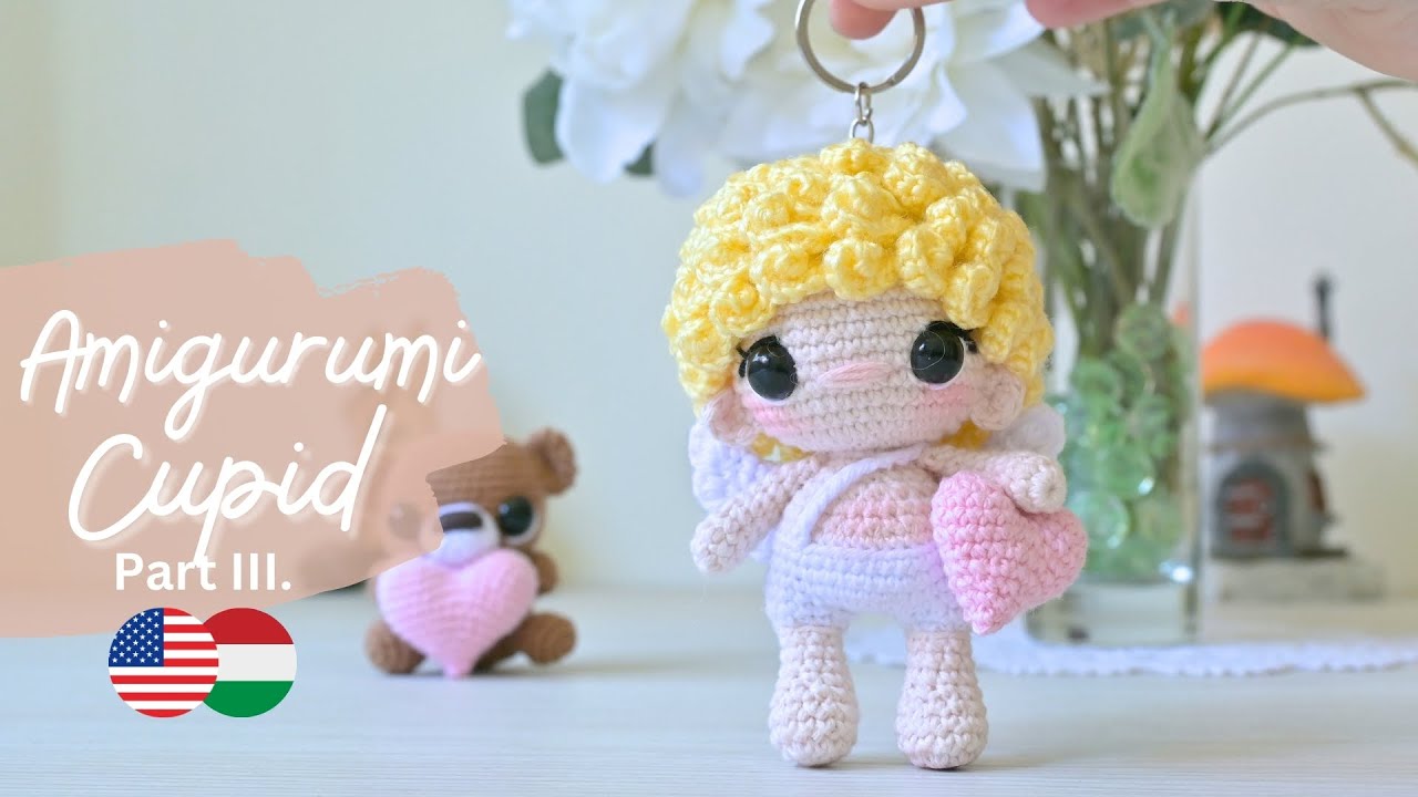 Crochet Cupid Pattern - Part III. HUN/ENG, Mini heart tutorial for Valentines day