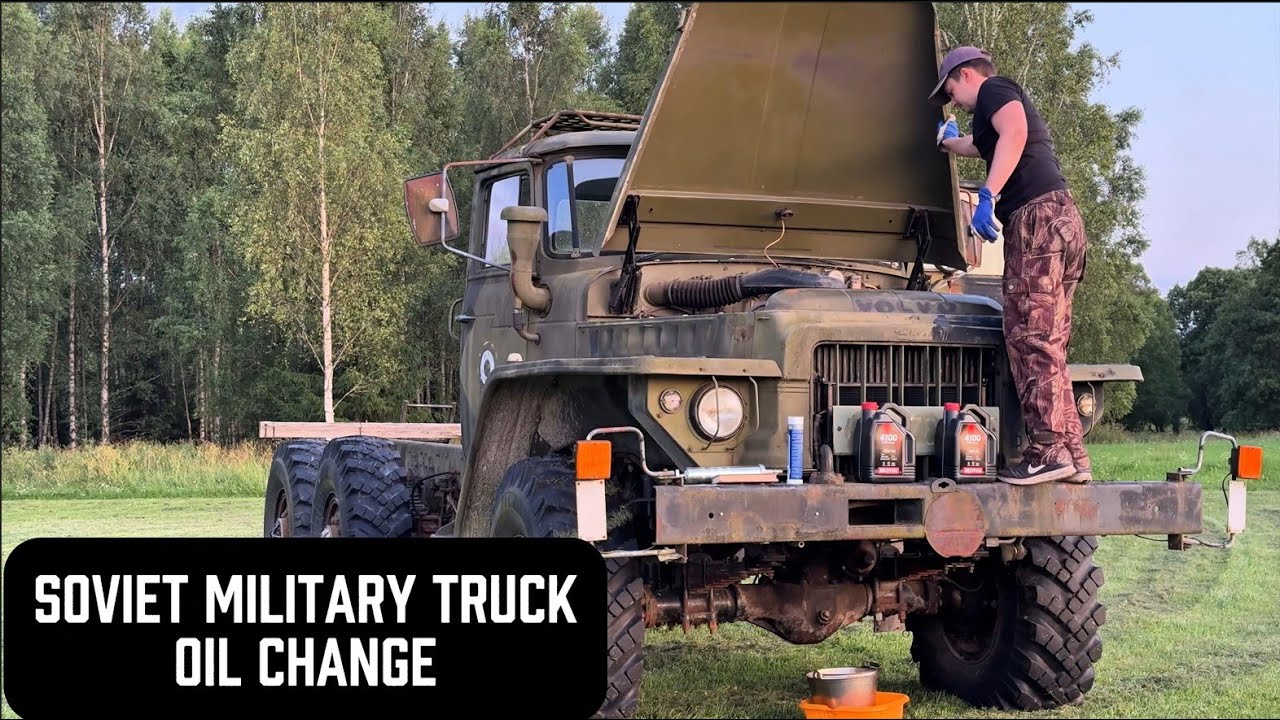 Maintaining a Soviet Military Truck – Ural 375D Engine Oil Change & Greasing