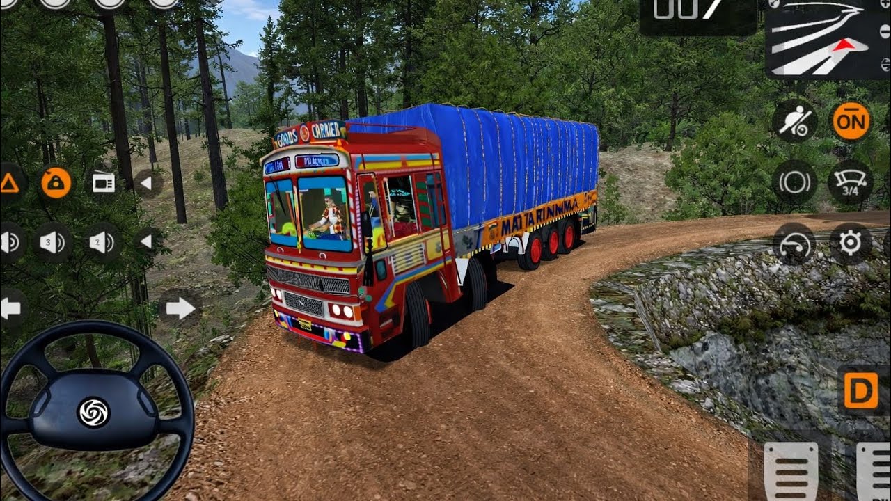 16 Wheeler Leyland  Truck Loaded With Stones Driving in Offroad / Bus Simulator Indonesia 