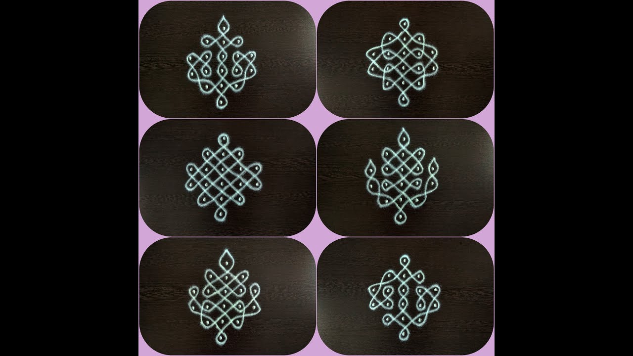 SIMPLE & EASY SIKKU KOLAM DESIGNS WITH 6 X 2 DOTS/Beginners kolam/Neli kolam with dots/Small kolam