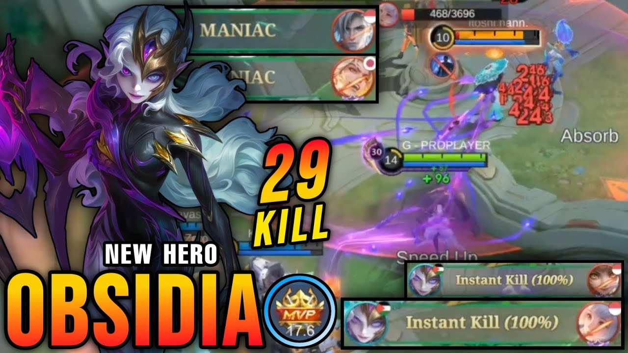 INSTANT KILL BUILD!! 29 Kills Obsidia MLBB New Hero 100% Overpowered!! - New Hero Tryout ~ MLBB