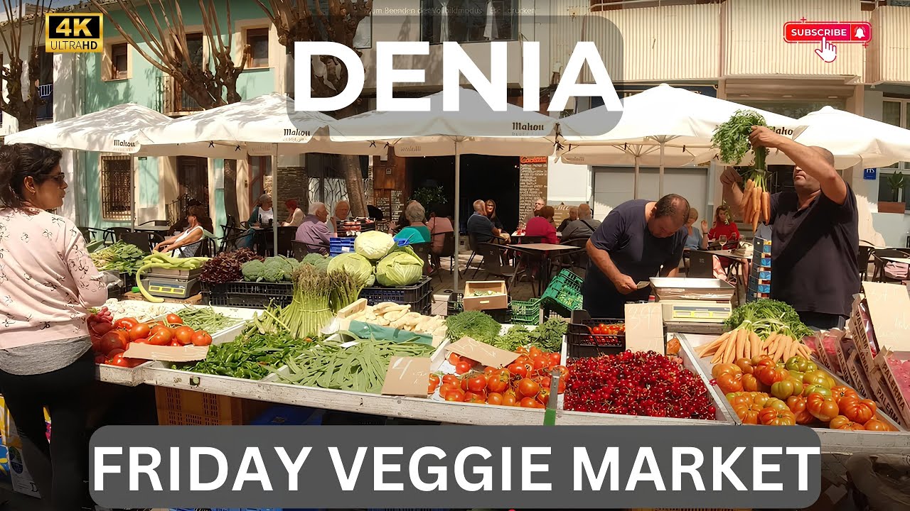 DENIA City Veggie Market – 4K Walking Tour Along The Stands