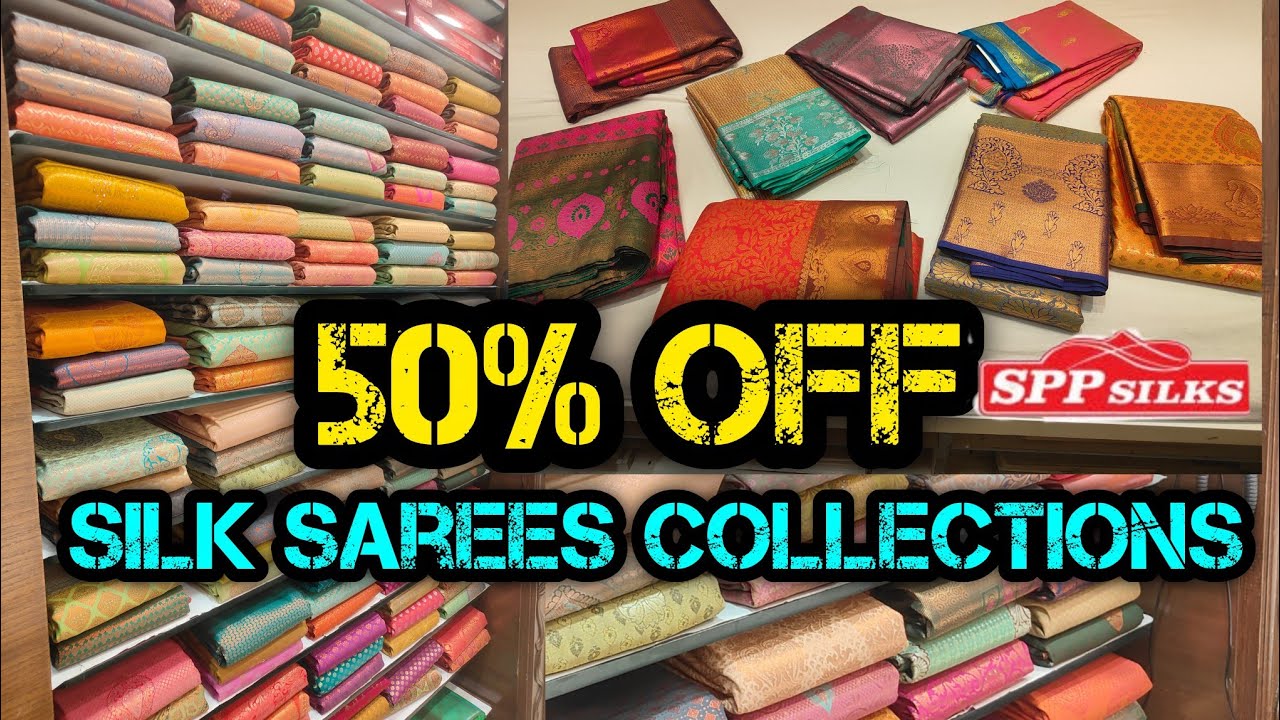 50% off Silk Sarees Collections ‼️@sppsilkscbe #saree #trendingvideo#50percentoff#sppsilkscoimbatore