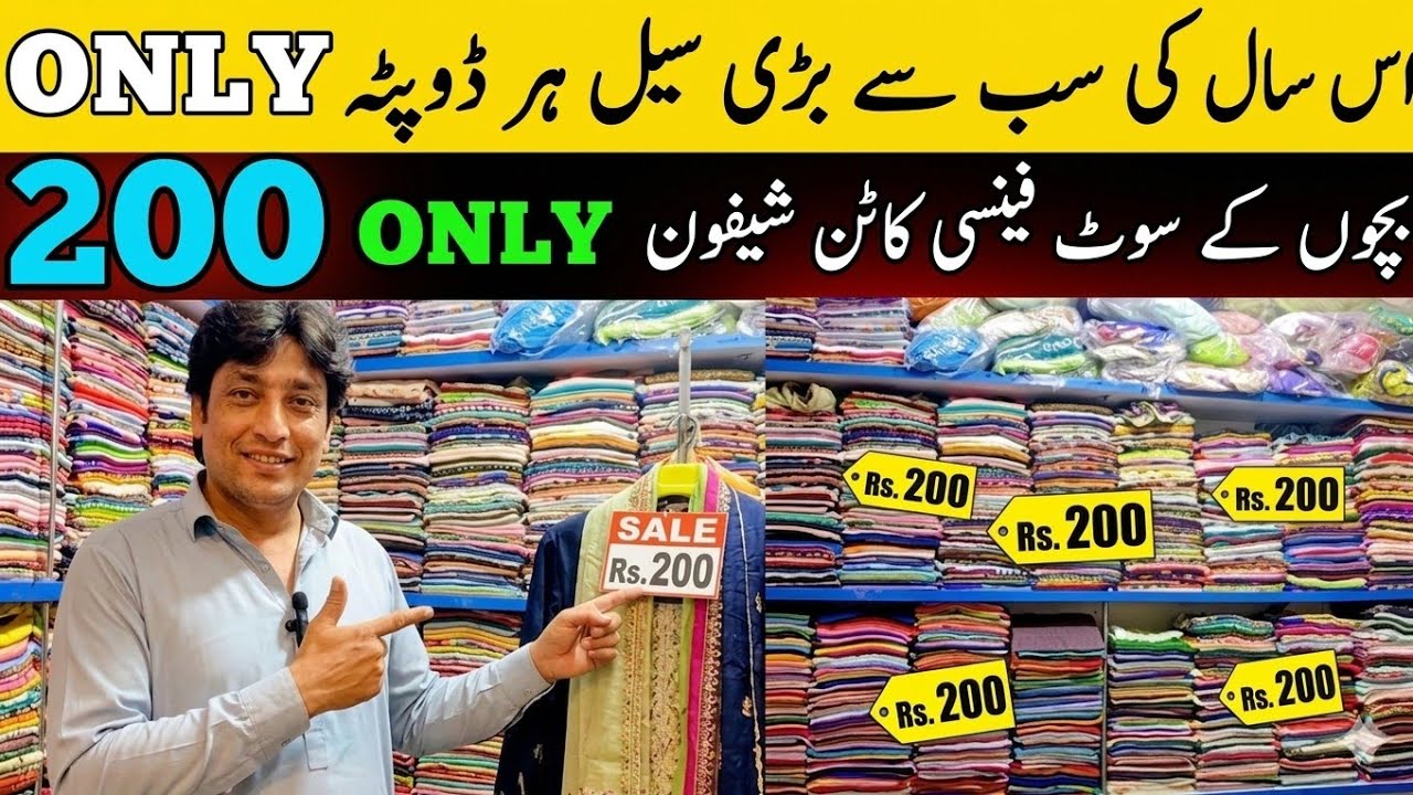 Ladies Suit Only 200/- 😱 | Wholesale Market Karachi | Abdul Hamid Stroller & Dupatta