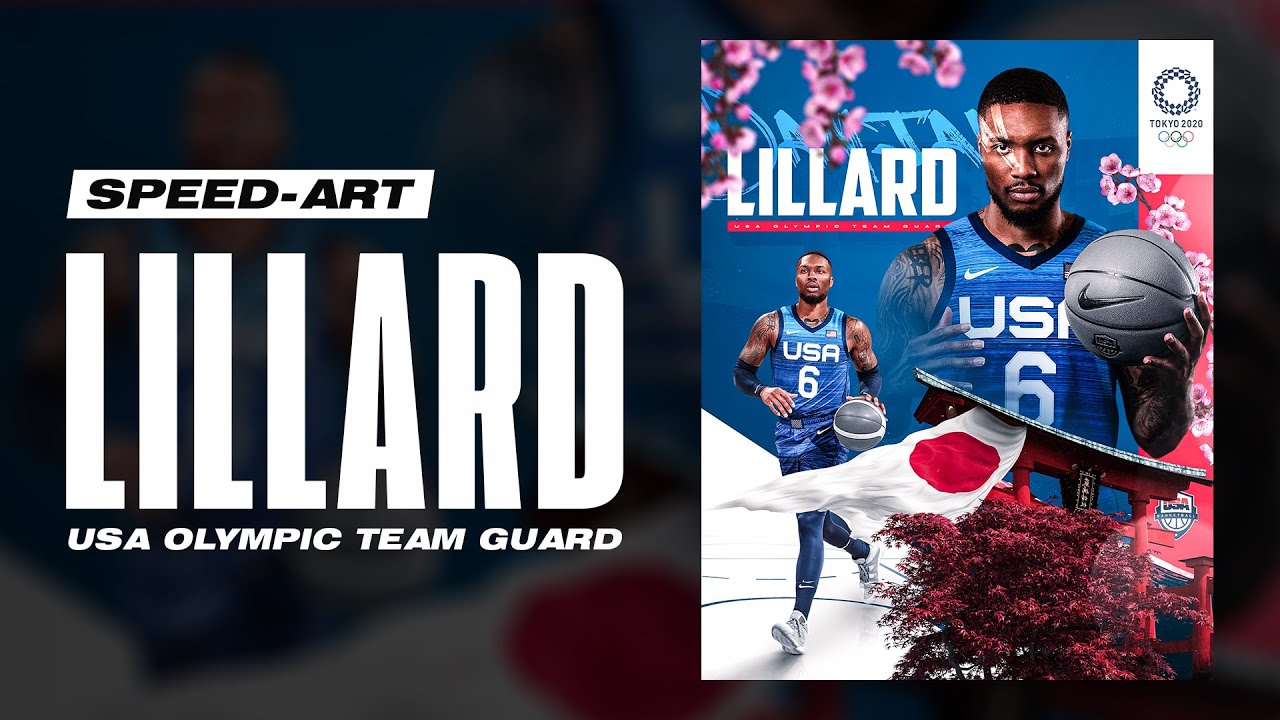 Damian Lillard USA 2020 Olympic | Photoshop speed-art