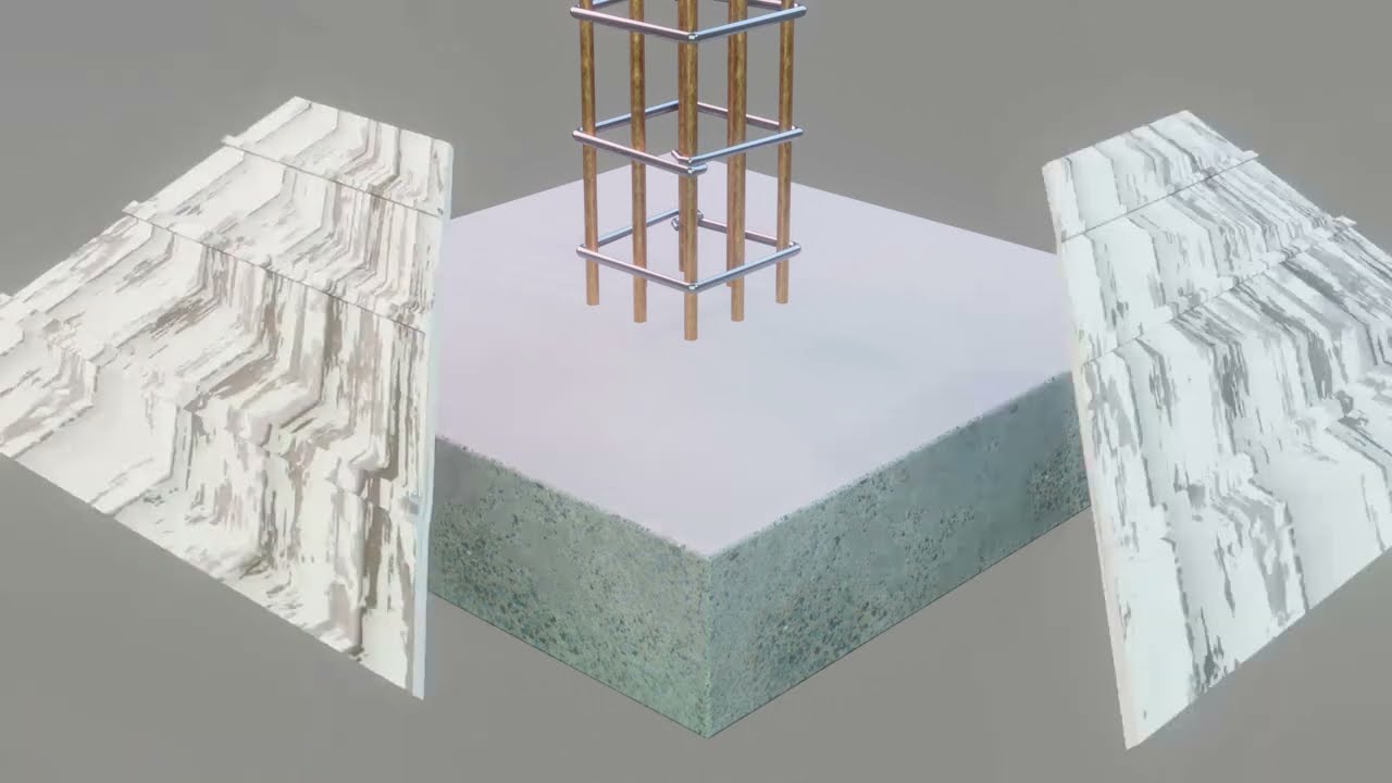 Isolated Column Footing #shorts #isolatedfooting #columnfooting - animation video
