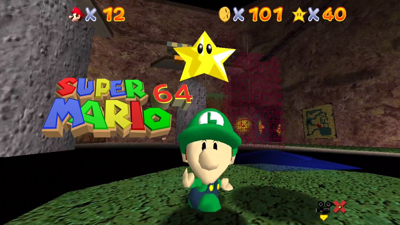 Super Baby Luigi 64 WideScreen HD Textures MollyMutt's Hazy Maze Cave Complete (Gameplay Android)