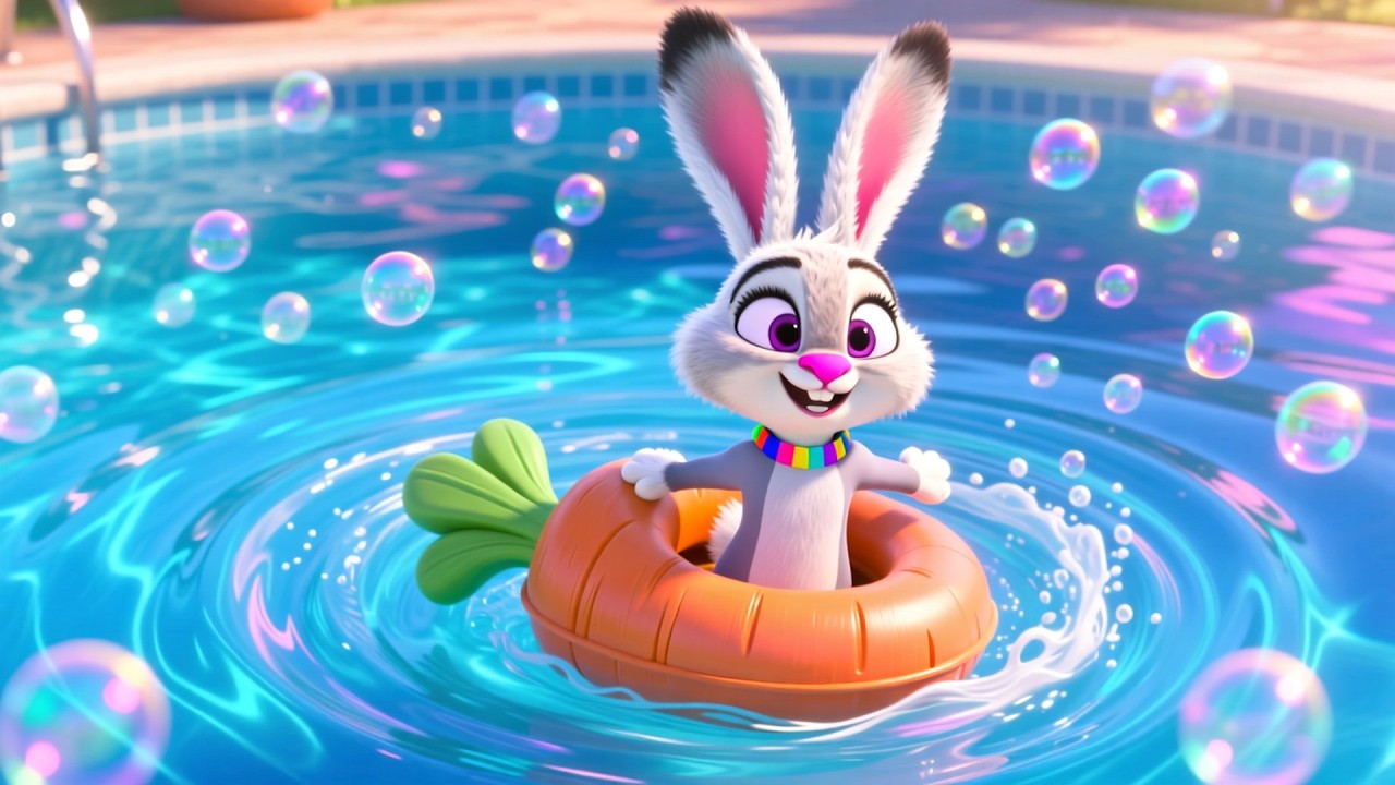 Bunny Bugs Pool Enjoy 🐰💦 | Fun Summer Song for Kids | Toddler Splash Rhyme