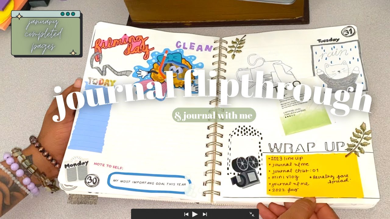 journal flip through: Jan. completed pages + DAILY JOURNALING ✨ NO TALKING #fauxbonichi