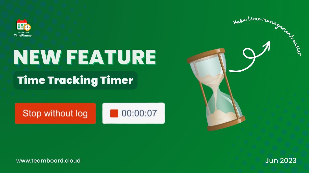 Time Tracking Timer | TeamBoard TimePlanner New Feature | Jun 2023