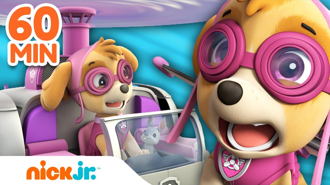 Patrulha Canina | Skye Voa Alto! com Marshall e Chase ✈️ | Compilação de 60 Minutos | Nick Jr.