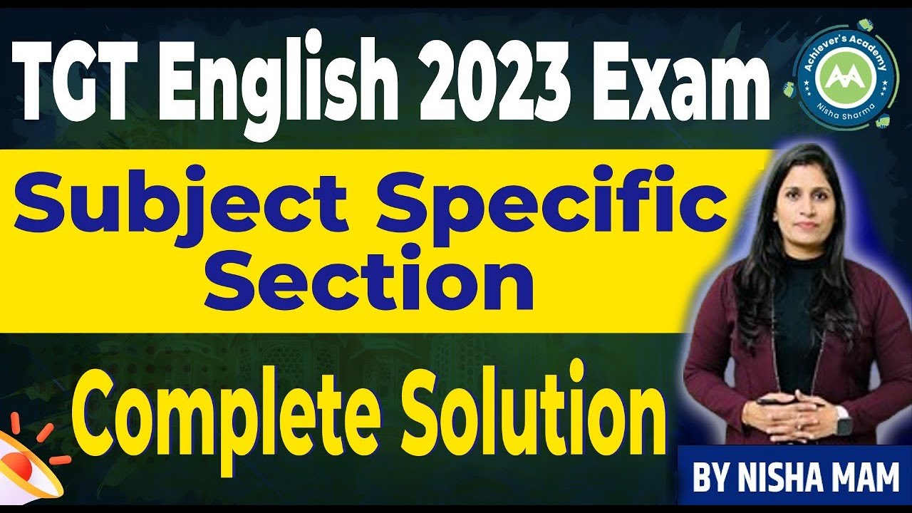 Tgt English Subject Specific Paper  htet  2023 Solution By NIsha Sharma AChievers Academy
