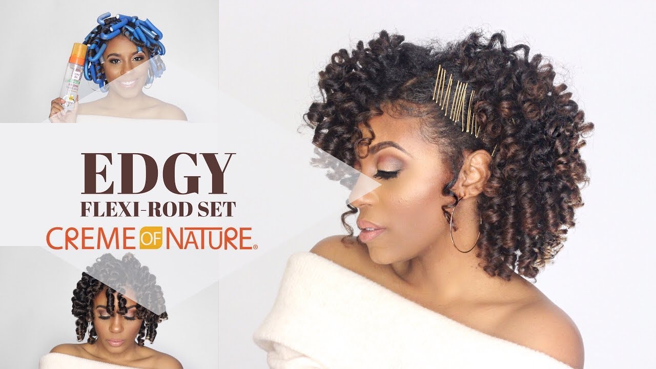 Edgy Flexi-Rod set using Creme of Nature Coconut Milk Collection