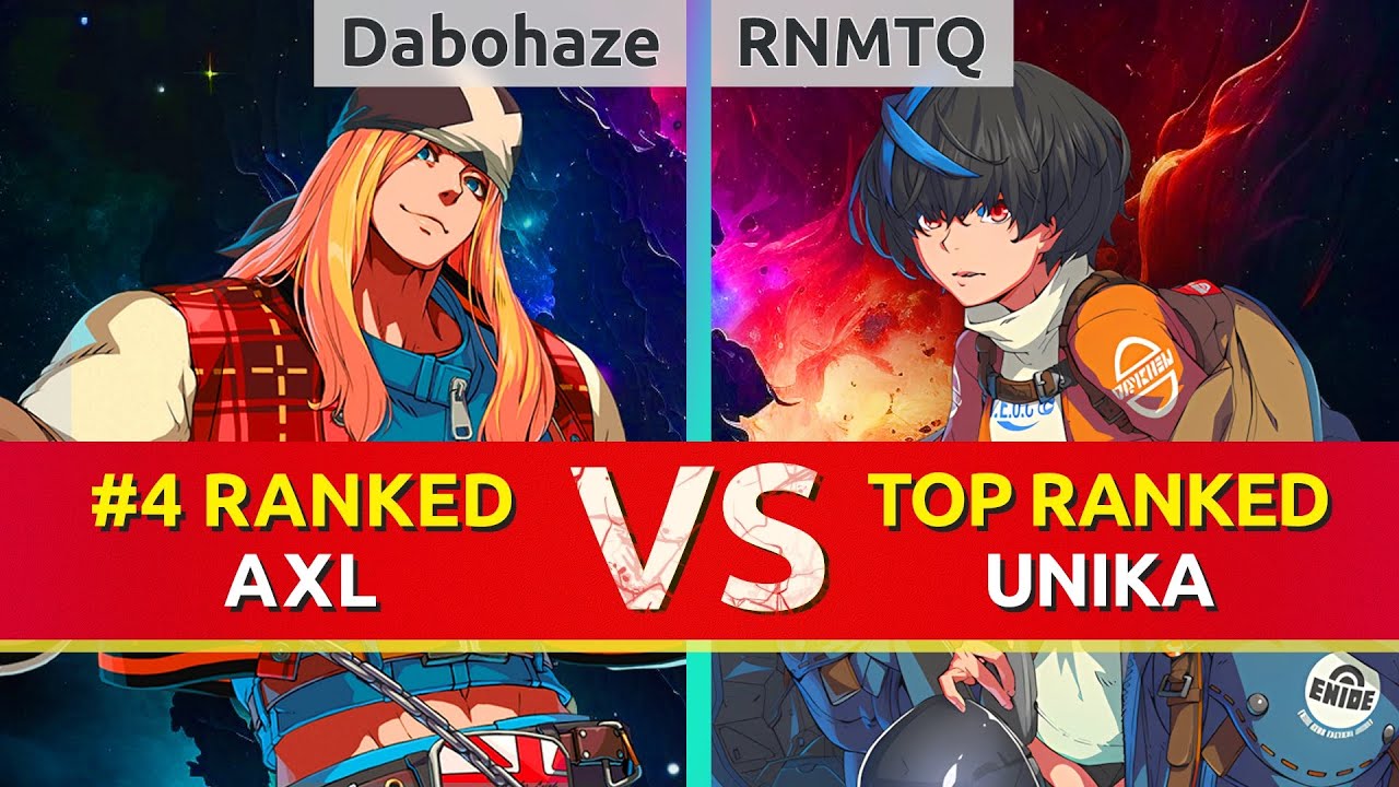 GGST ▰ Dabohaze (#4 Ranked Axl) vs RNMTQ (TOP Ranked Unika). High Level Gameplay