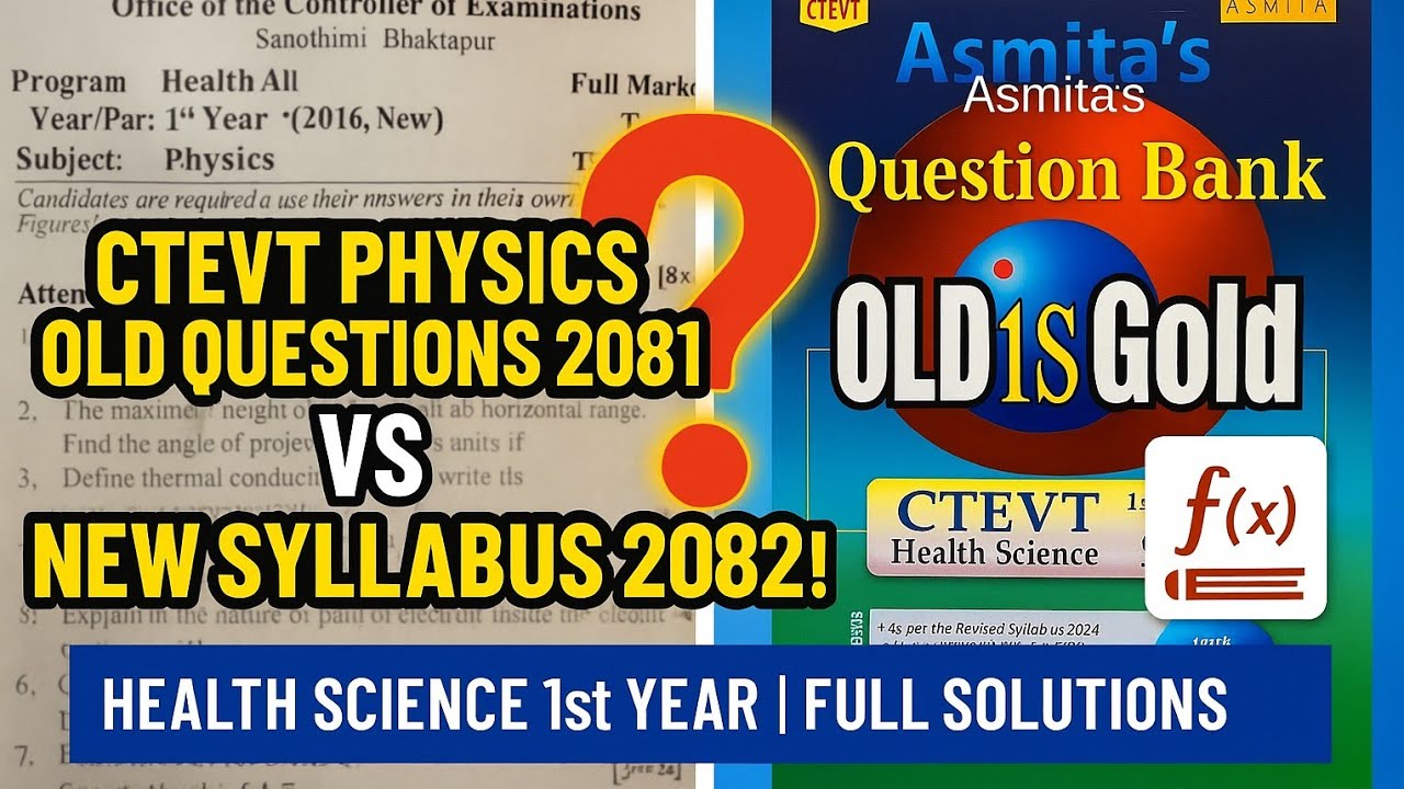 CTEVT Physic question paper 2081 // solution paper of questions Health Science 1st Year