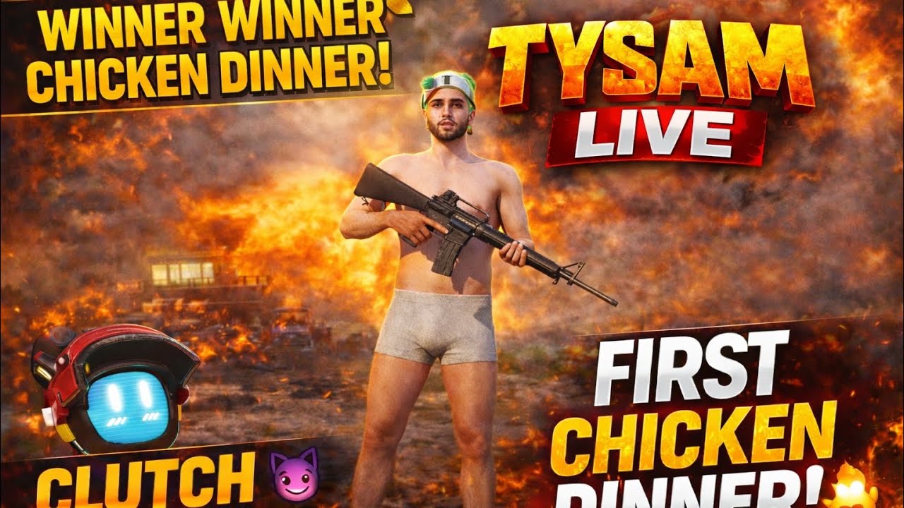 👉 BGMI First Match 🏆 Winner Winner Chicken Dinner | Tysam Live OP Gameplay 🔥