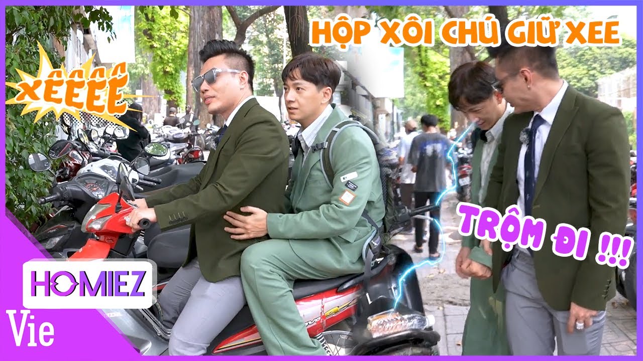 Dương Lâm và Ngô Kiến Huy "túng quẫn" trộm luôn hộp xôi chú giữ xe, đòi đi phượt xe máy đi Hà Tiên