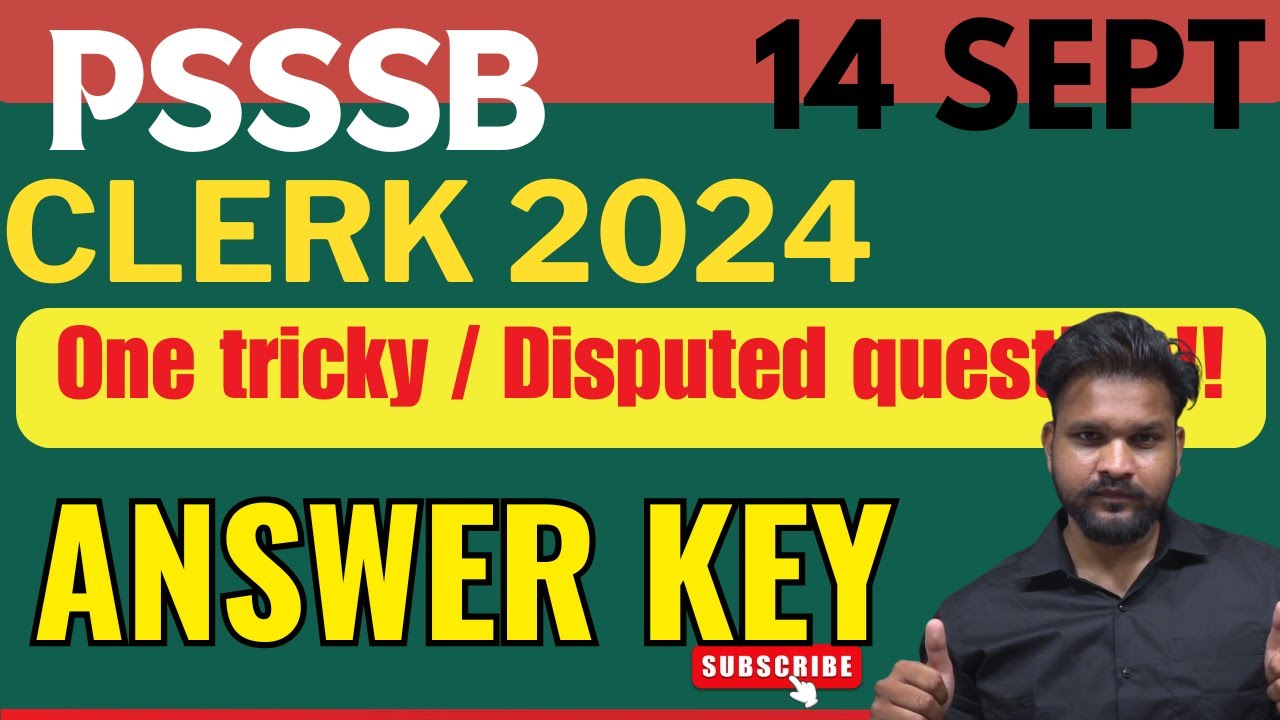 PSSSB Clerk Exam 2024 Answer Key | psssb clerk cdeo 2024 | PSSSB Exam Analysis | Electric English