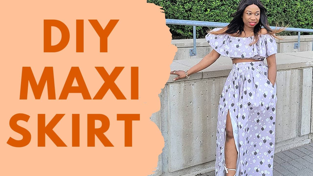 How To Make A Gathered Skirt In 2025 For Beginners| DIY Gathered Maxi Skirt With High Slit