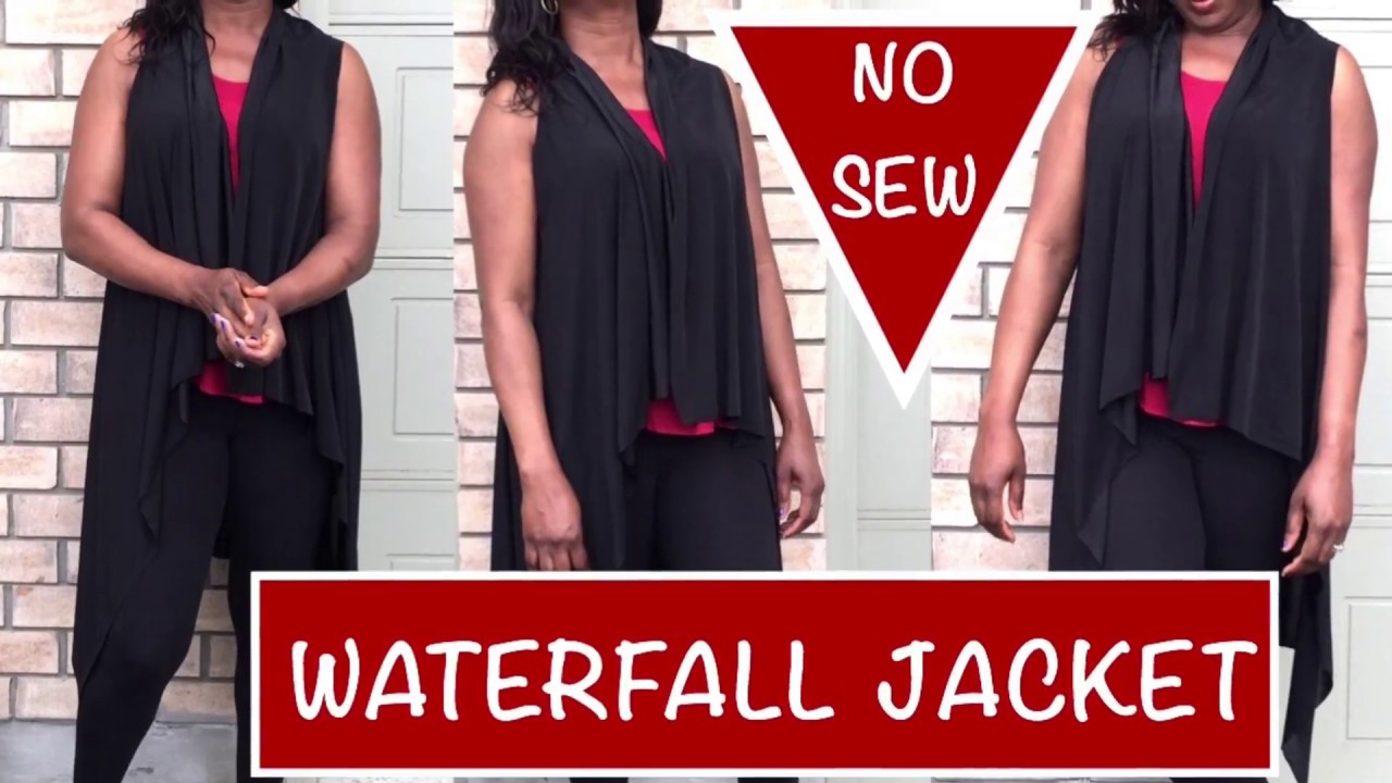 NO SEW WATERFALL JACKET - Beginner Sewing- PrettyTallLifeTV