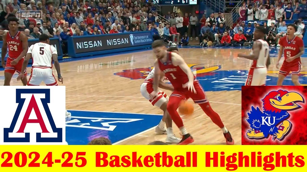 #24 Arizona vs Kansas Basketball Game Highlights 3 8 2025