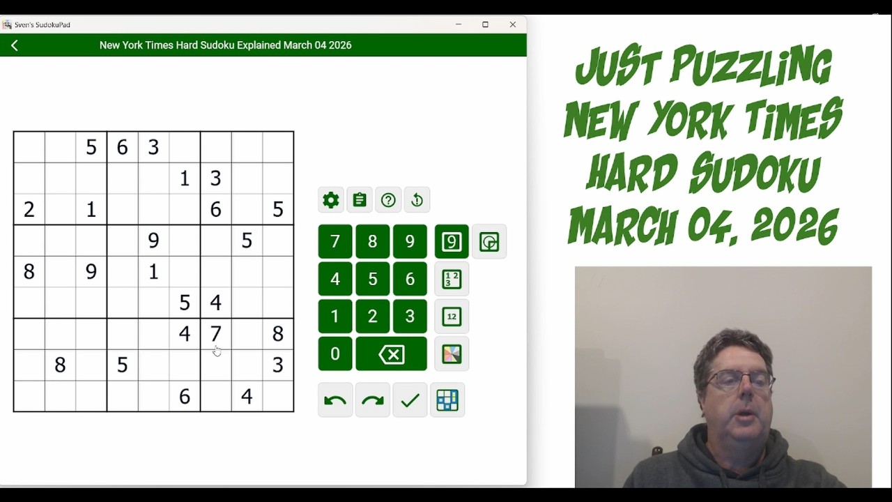 New York Times Hard Sudoku March 04 2026