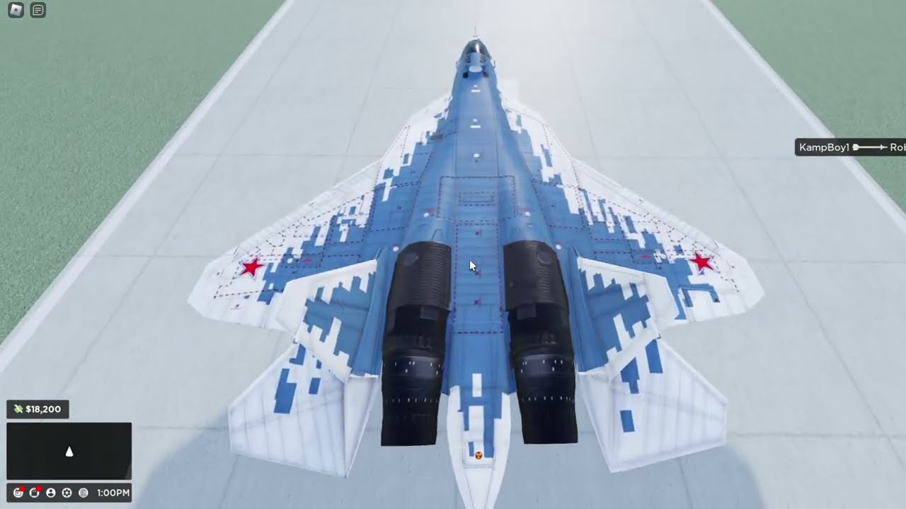 Su-57 gameplay [Roblox aircraft carrier]