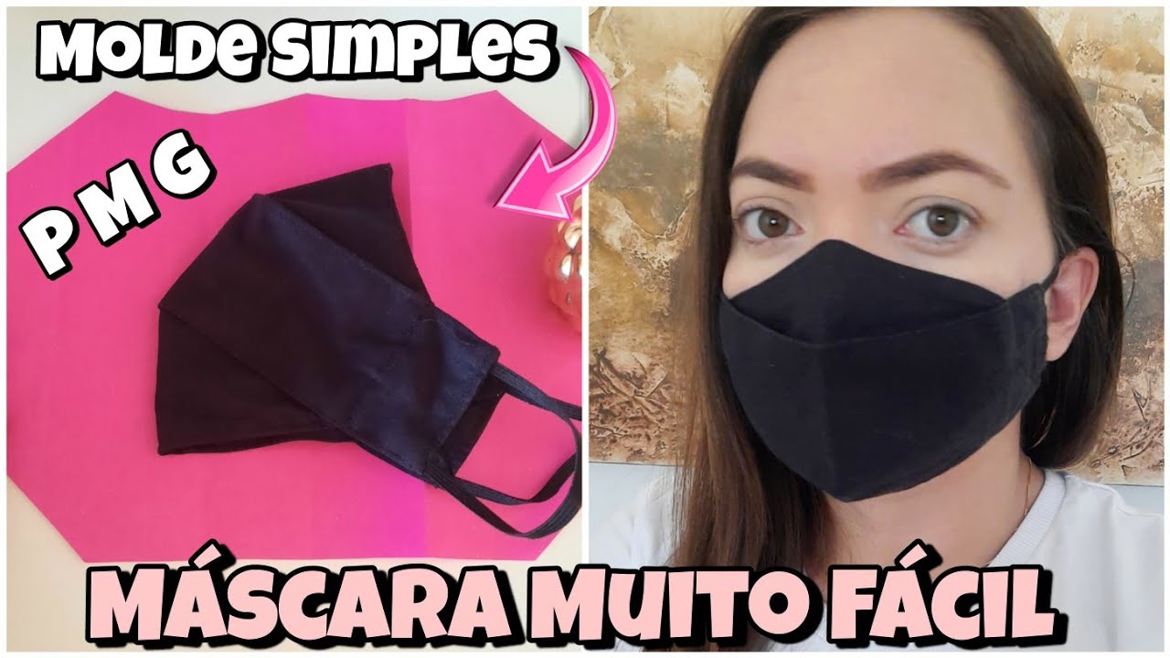 Mascara 3D fácil sem Enrolação | forma mais facil | Molde Simples |P M G |Rápido|Fabric face mask 3D