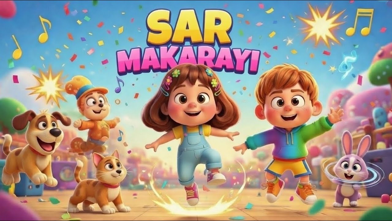 Sar Sar Sar Makarayı 🌀 | Eğlenceli Çocuk Dans Şarkısı | Kedi, Köpek ve Hayvanlı Oyun Videosu