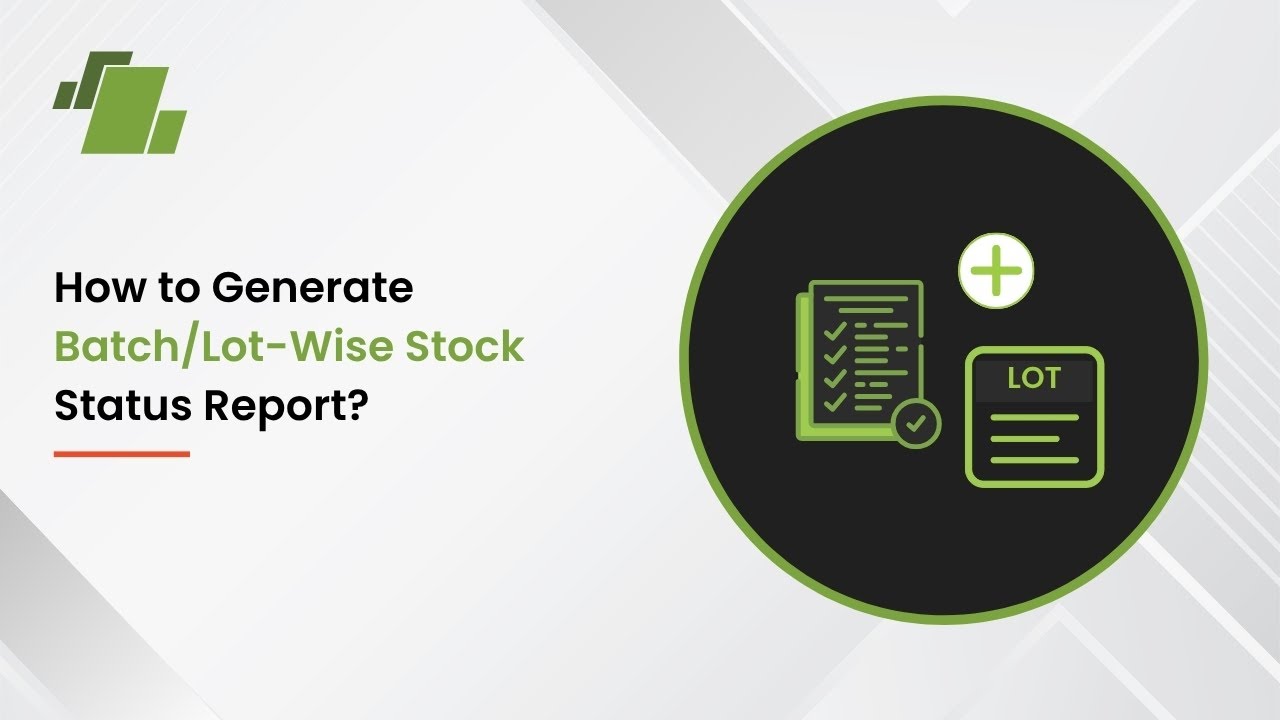 How to Generate Batch/Lot-wise Stock Status Report ?
