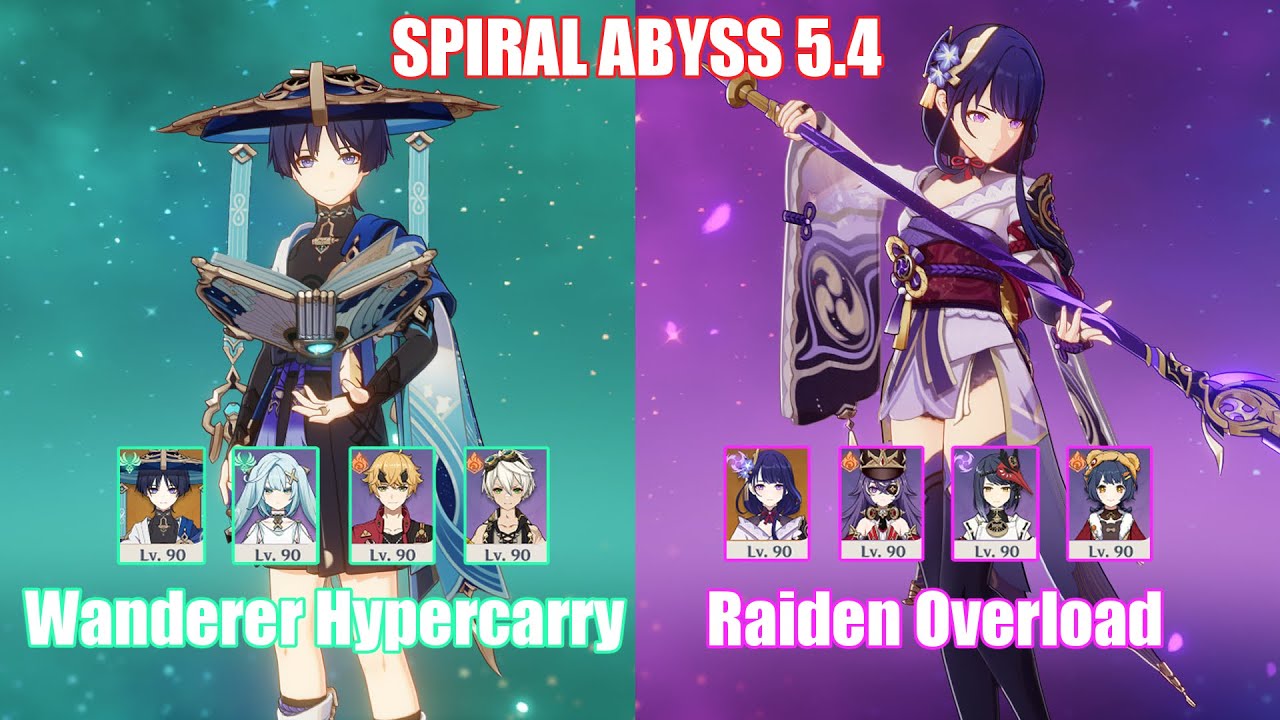 C0 Wanderer Hypercarry & C0 Raiden Overload | Spiral Abyss 5.4 | Genshin Impact
