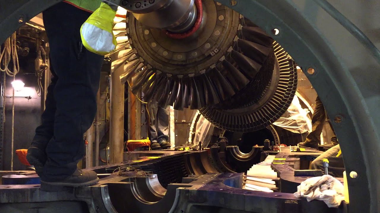 GE frame 7 gas turbine rotor going home
