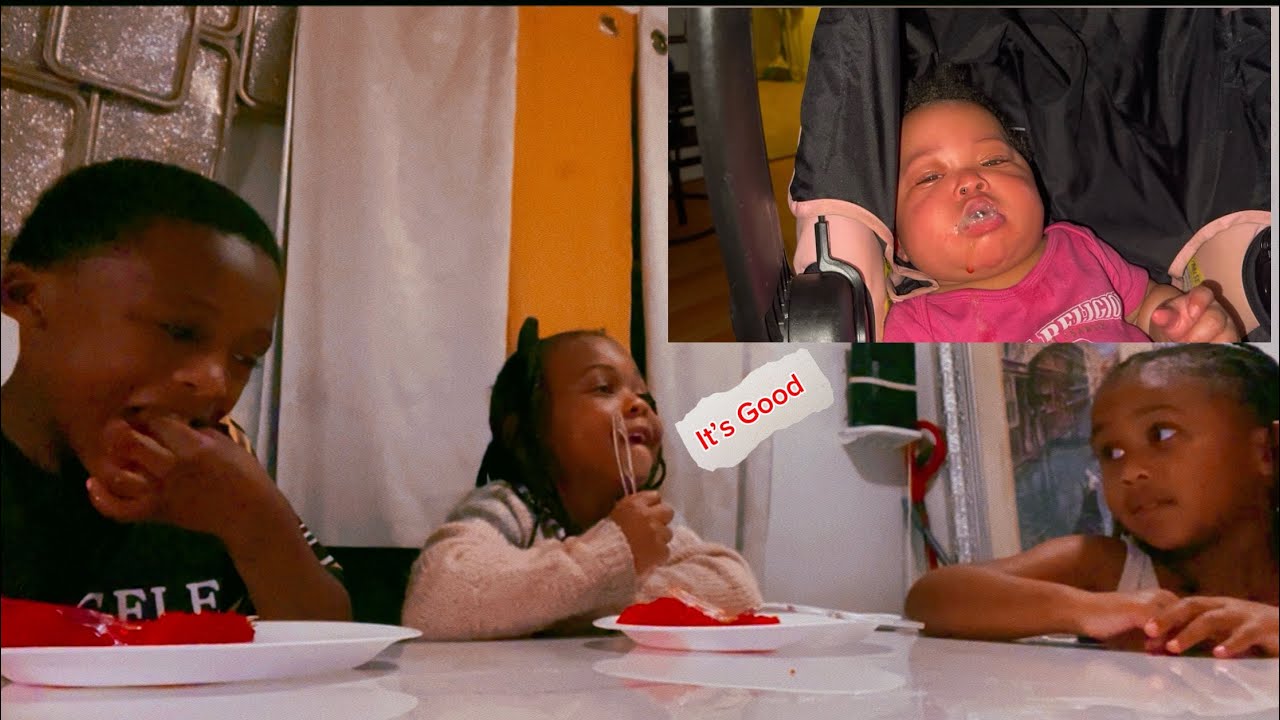 Making JELLO with the kids, The baby first time trying food & her reaction 😩