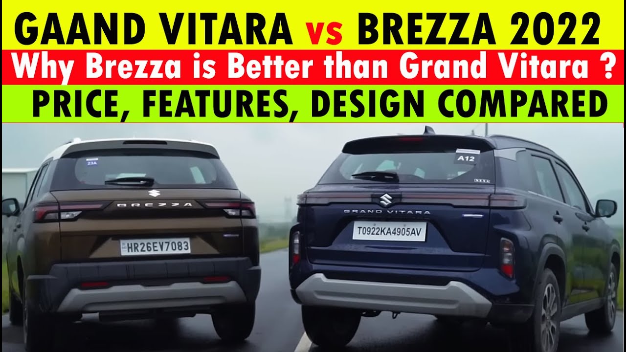 Grand Vitara vs Brezza 2022 Quick comparison #brezza2022 vs #grandvitara2022