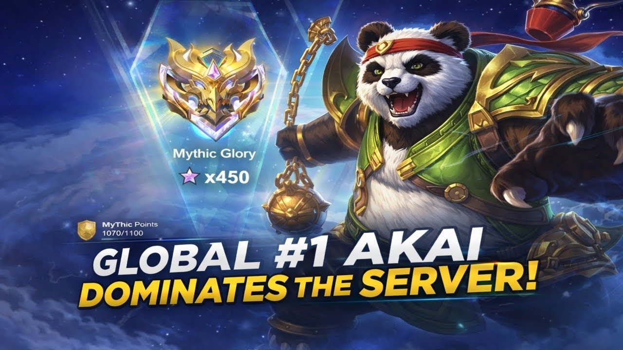 GLOBAL 1 AKAI DOMINATES THE SERVER 🐼🔥 | Unstoppable Tank Gameplay Mobile Legends