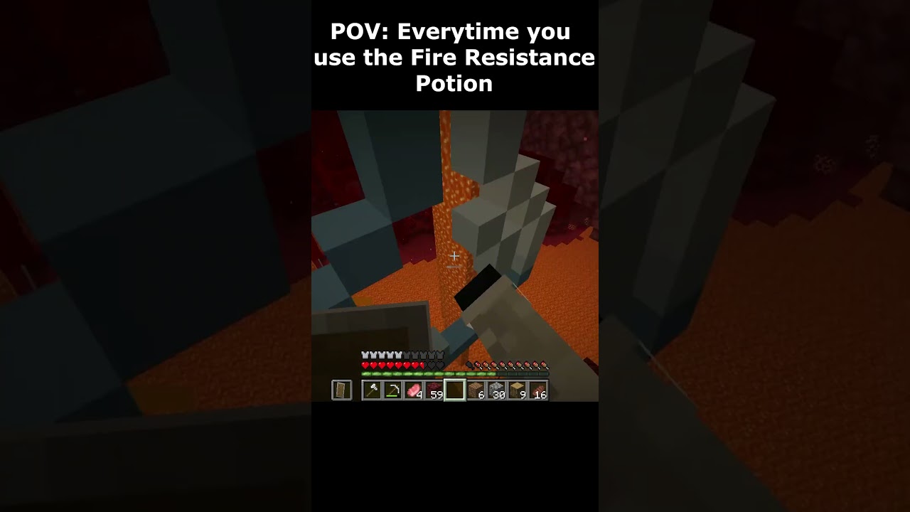 POV: Every time you use the Fire Resistance Potion #minecraft #meme