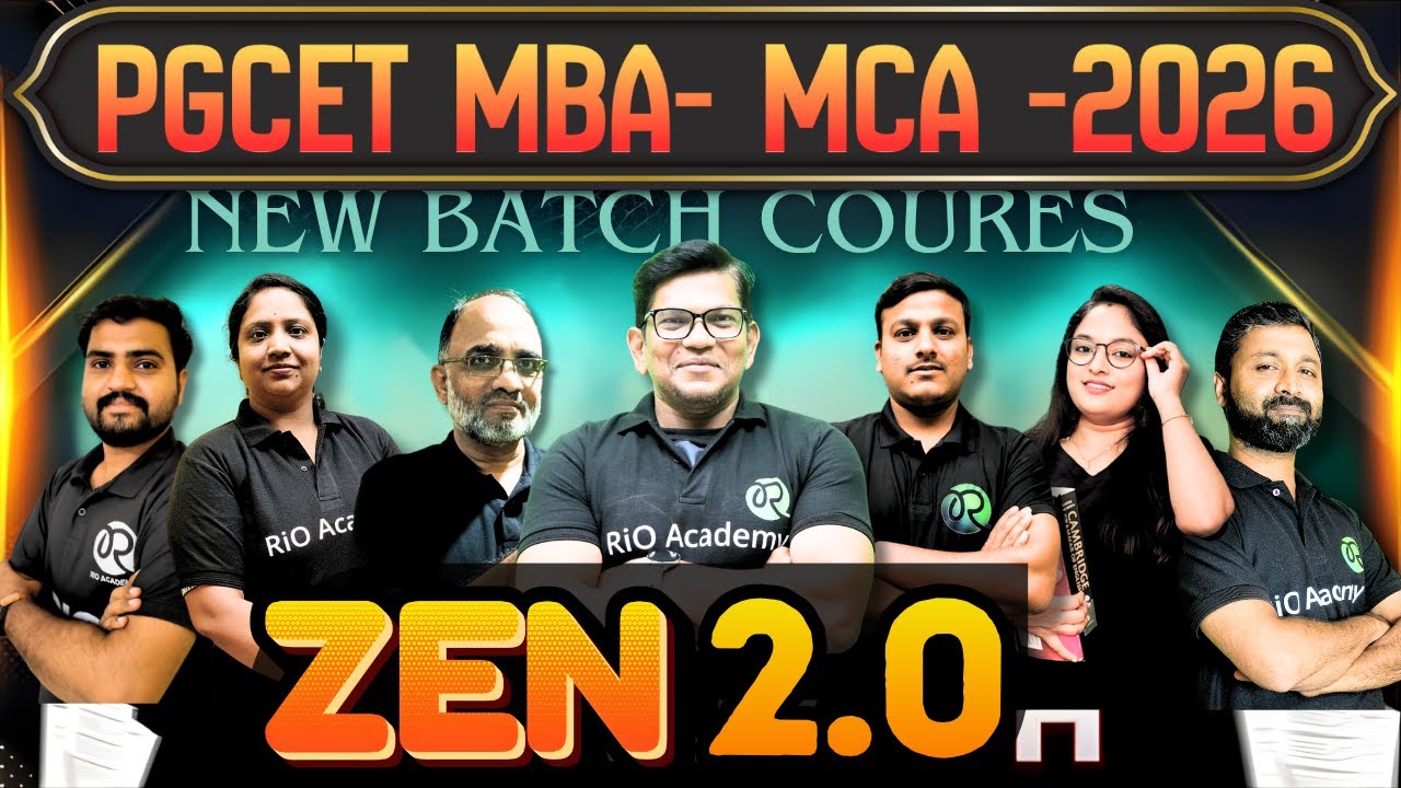 PGCET - MBA  MCA 2026 | Zen 2.0 Batch course |  RIO Academy PGCET   #pgcetexam2026