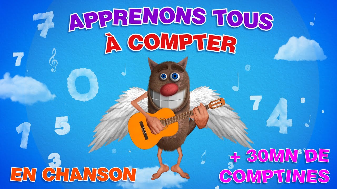 Comptine - Apprenons tous à compter par Foufou (Let's all learn to count in song in FRENCH) 4K