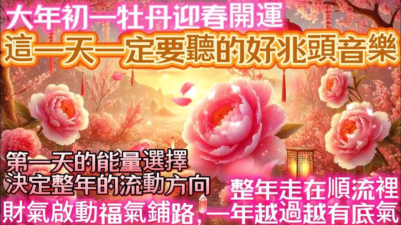 大年初一・牡丹迎春開運｜這一天一定要聽的好兆頭音樂｜第一天的能量選擇決定整年的流動方向｜財氣啟動福氣鋪路・整年走在順流裡・一年越過越有底氣｜吸引力法則調頻能量音樂