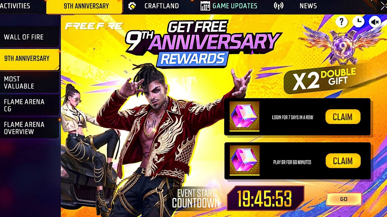 🔥 FREEFIRE 9th ANNIVERSARY FREE REWARDS 🥳 OLD RATE ITEMS RETURN 🤯| FF 9TH ANNIVERSARY FULL DETAILS 