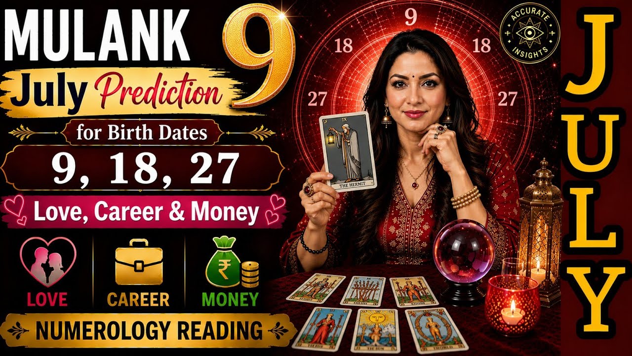 💟Mulank 9 July 2026 Prediction Love,Career, Finance & Health Numerology Prediction Hindi Love Tarot 