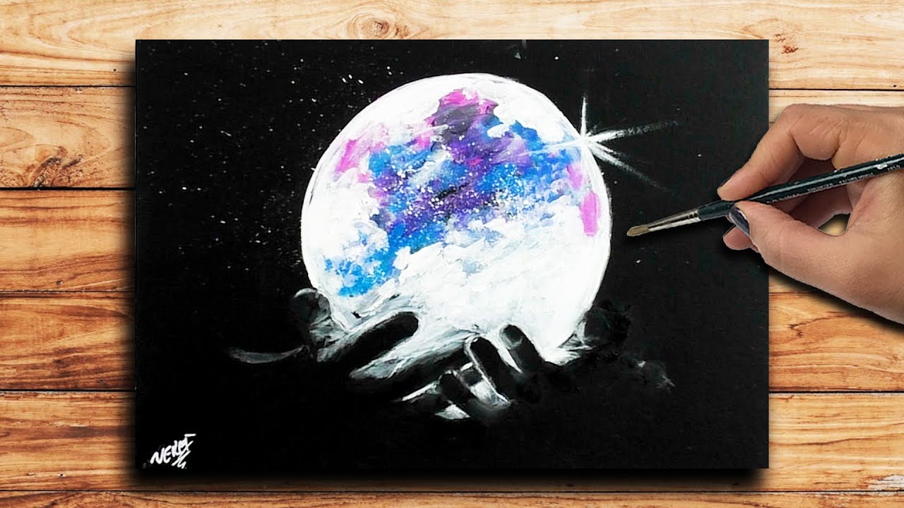 How to Paint Glowing Crystal Ball | Acrylic Painting | Hands