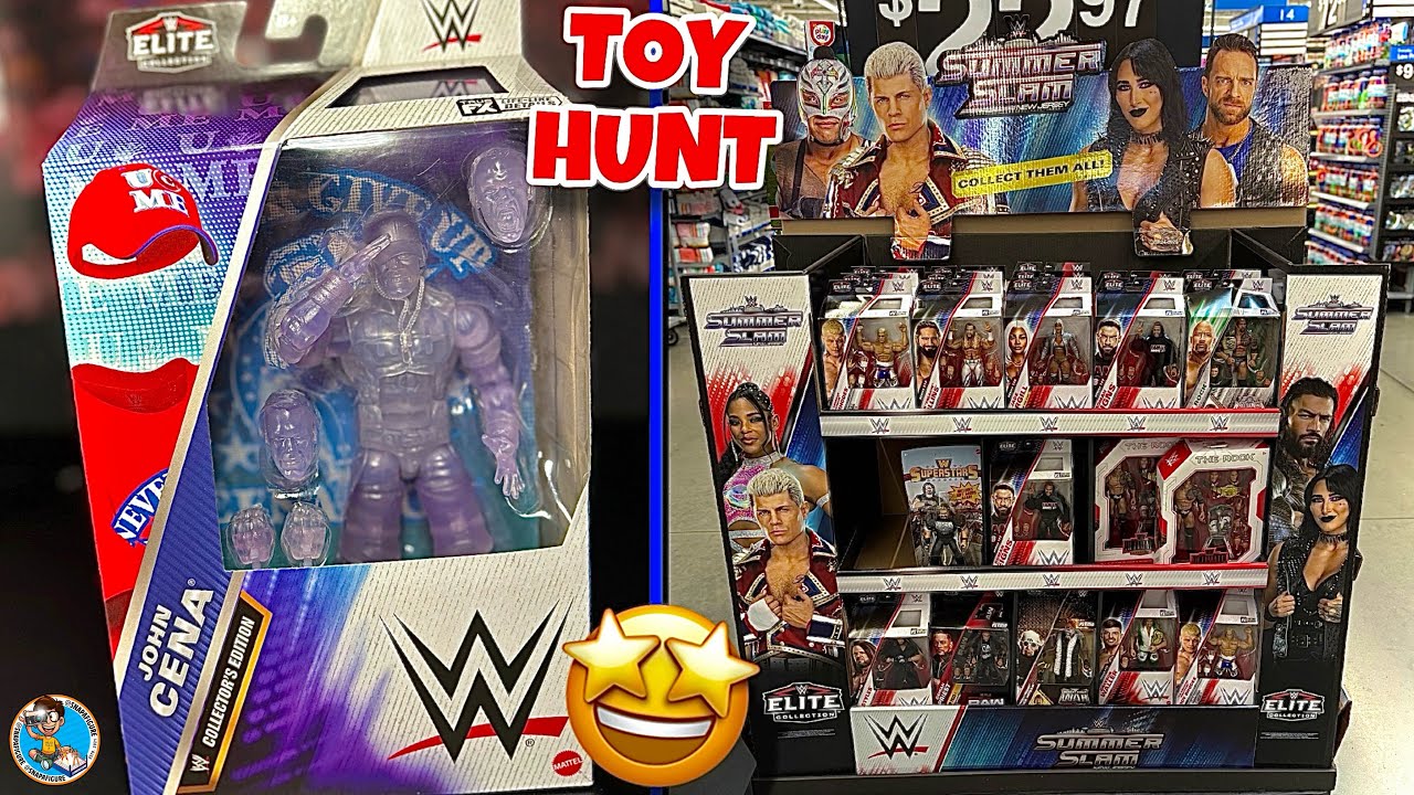 HUNTING FOR JOHN CENA! NEW FINDS on WWE ACTION FIGURE HUNT! **SUMMERSLAM STANDS EVERYWHERE**