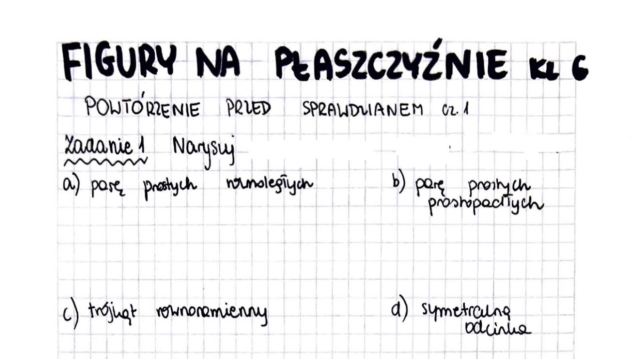 Figury na płaszczyźnie - klasa 6 - GWO - Matematyka z plusem - sprawdzian - pdf w opisie