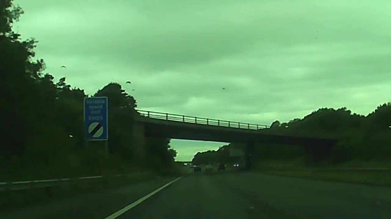 Manchester to North Wales drive on a quiet M56.
