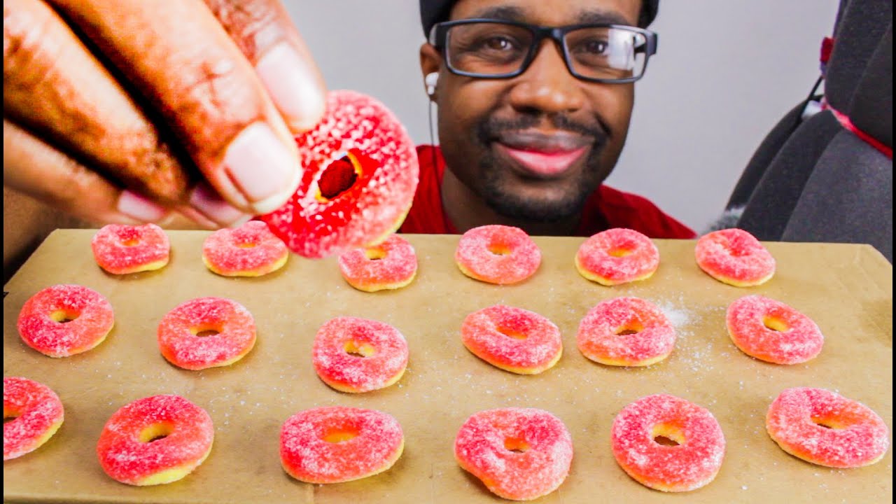 ASMR EATING PEACH RINGS GUMMY CANDY ( Squishy sounds ) | ASMR TY | MUKBANG