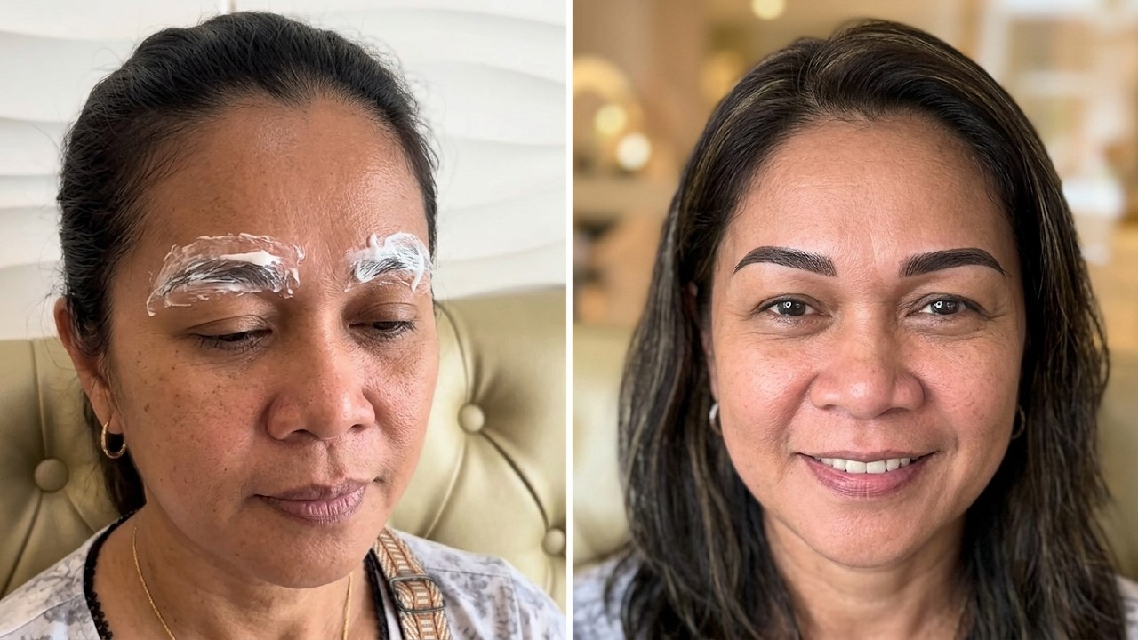 Eyebrows getting Done