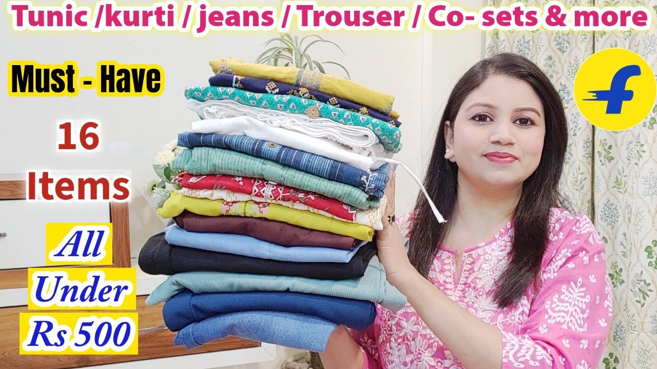 Huge Flipkart Haul 💜 Kurtis / tunics/ jeans/ trouser cotton plazzo & more 🥰 college & office wear🔥