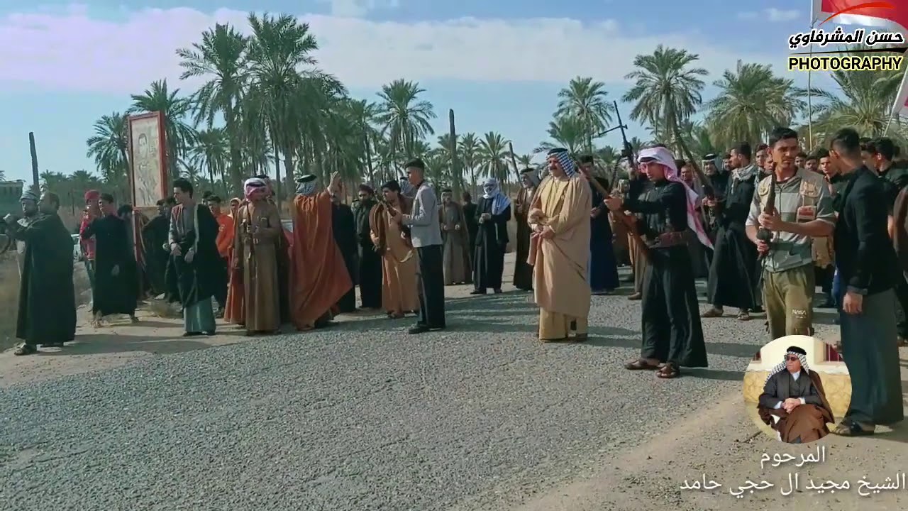 عشائر بني مسلم يستقبلون جثمان الشيخ مجيد حامد ال فيصل